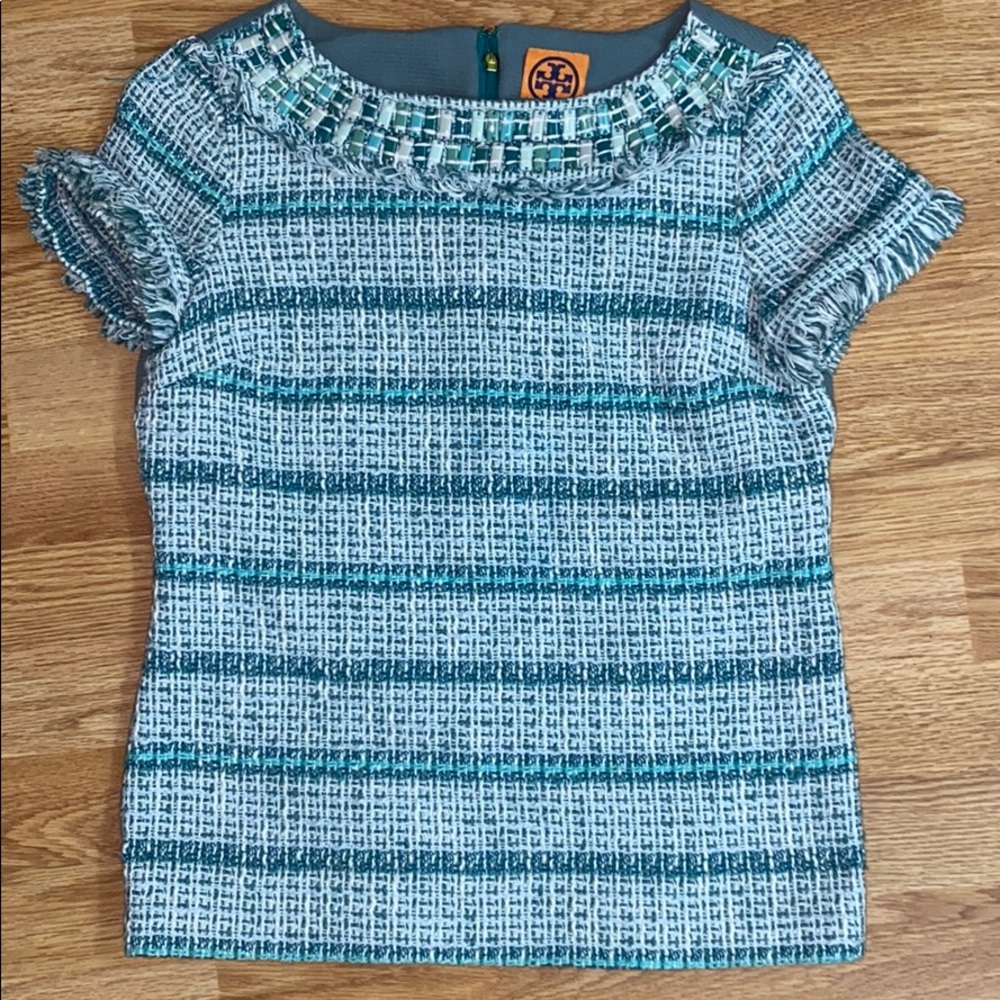 Tory Burch Size 2 Turquoise color top